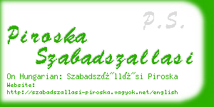 piroska szabadszallasi business card